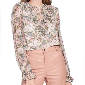 en saison Fleur Floral Ruffle Panel Blouse‎ Women’s Size Small